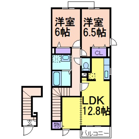 サンディーアA棟の物件間取画像